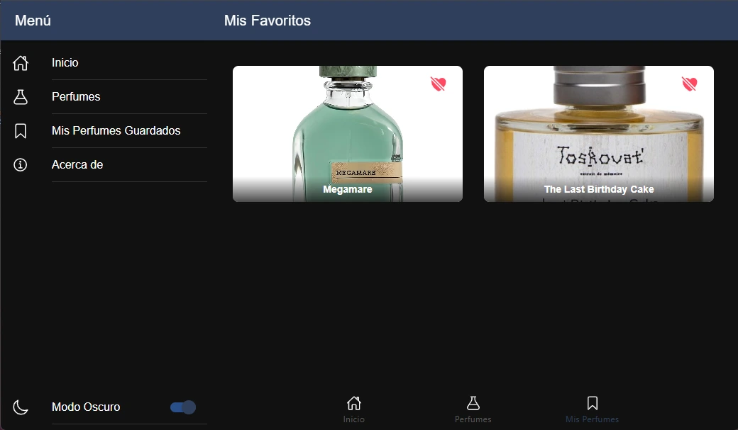 Diario de perfumes - App Móvil