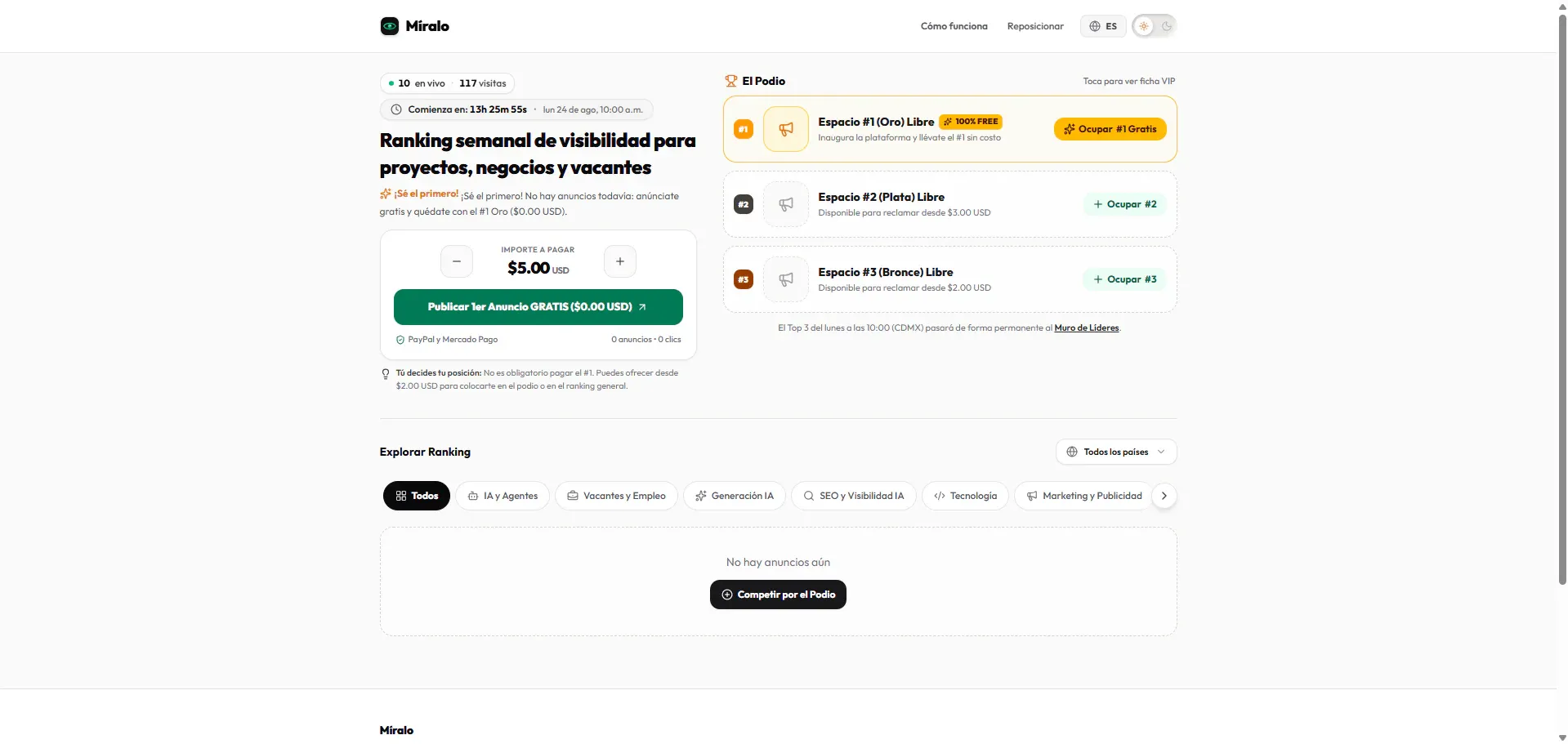 Míralo - Ranking de Visibilidad mediante Pago